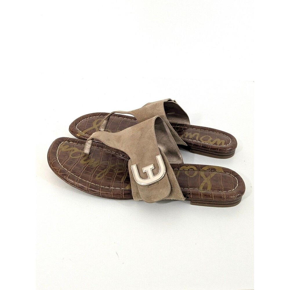 Sam Edelman Beige Leather Barry Thong Sandals - Size 8 Womens -